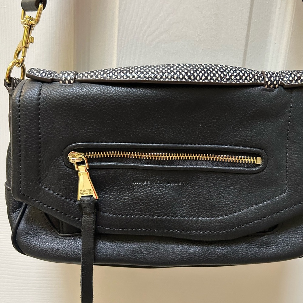 Aimee Kestenberg Black Crossbody Bag with Gold Accents